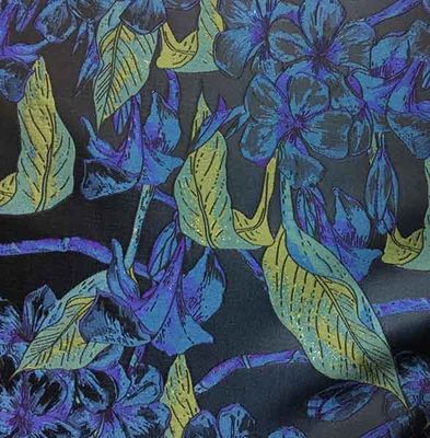 Residential Fabric Silky Jacquard Yarn-dyed Leaves H/R 21.0cm 500T/100% P/180gsm