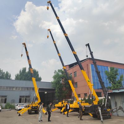 निर्माण उपकरण दूरबीन बूम 1 टन-8 टन स्पाइडर क्रेन इलेक्ट्रिक डबल पावर