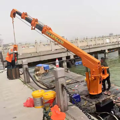 एक्सडीईएम फ्लोटिंग क्रेन टेलीस्कोपिक बूम पक्की हाइड्रोलिक क्रेन नौकाओं और मछली पकड़ने की नौकाओं के लिए घाट से
