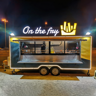 Custom Food Trailer with Complete Kitchen Equipment, BBQ Grill, Mobile Bar, Food Cart and Catering Setup for Street Food, Events, Festivals and Outdoor Business